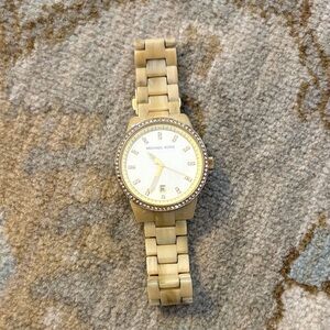 Michael Kors Cream and Gold Watch